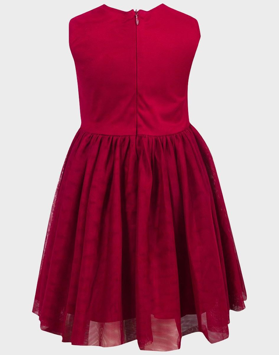 Girls Burgundy Sleeveless Dress