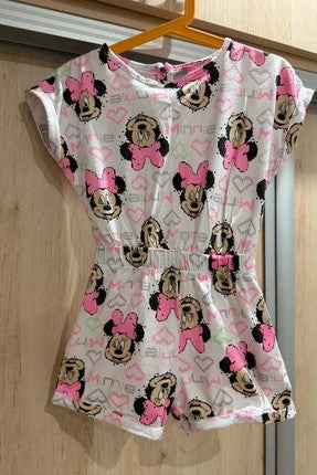 Kids Minnie Mouse Print Jumpsuit