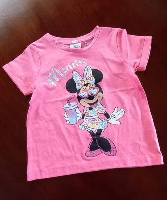 Pink Short Sleeved Minie Mouse T-shirt