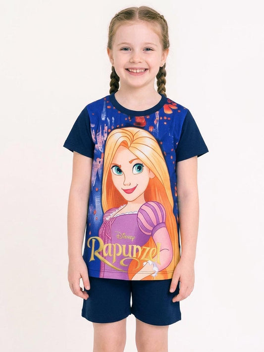 Kids Short Sleeved Rapunzel Disney Character 2 Piece Long Sleeved Pajama Set